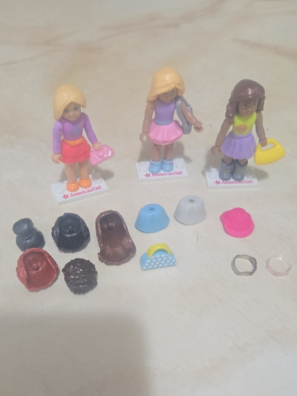 American Girl Mini Dolls Trio with Accessories -